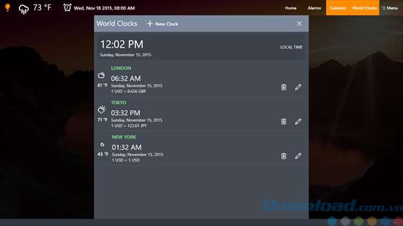 Xem giờ thế giới với Alarm Clock HD
