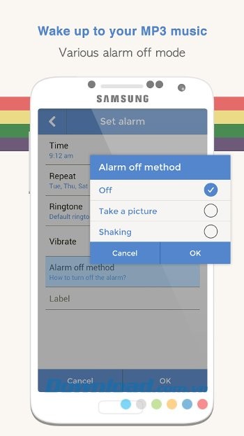Các tùy chọn thiết lập báo thức với Alarmy (Sleep If U Can)