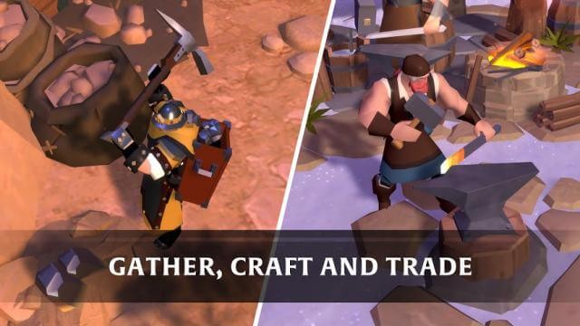 Thu thập tài nguyên, chế tạo vật phẩm và buôn bán với người khác