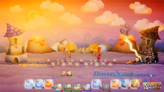 Giao diện chính của game chiến thuật Alchemic Jousts cho máy tính