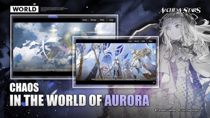 Game Alchemy Stars lấy bối cảnh là thế giới Aurora hỗn loạn