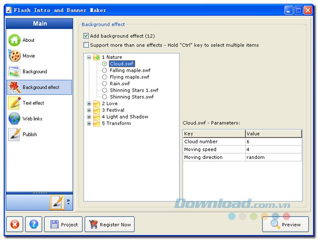 Hiệu ứng chữ của Aleo Flash Intro Banner Maker