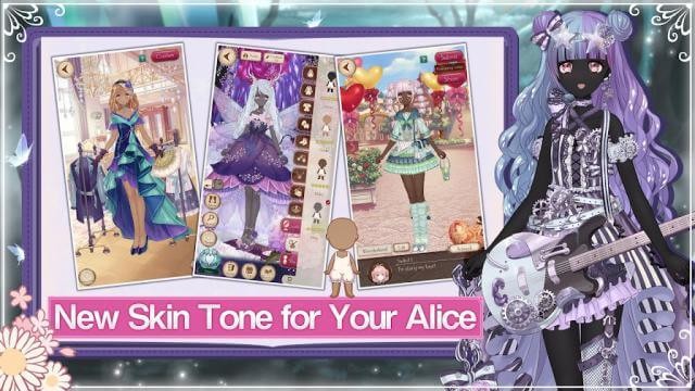 Chọn tông màu da mới cho Alice trong game thời trang Alice Closet