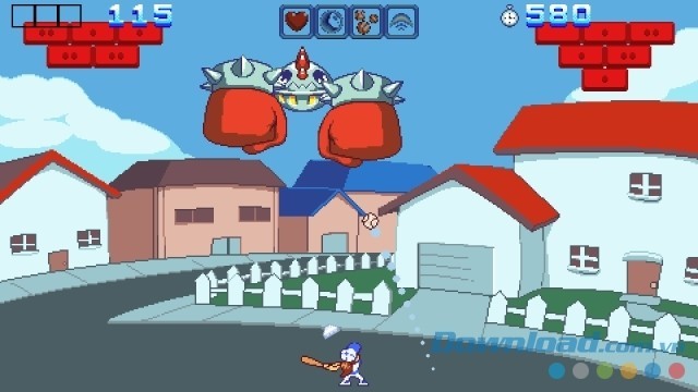 Chiến đấu quyết liệt với tên trùm hoặc nhiều tên địch khác trong game hành động vui Aliens Go Home Run mới cho máy tính