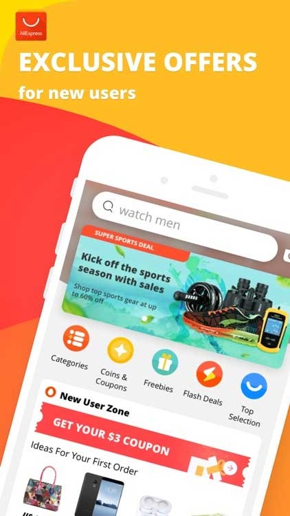 Ứng dụng mua sắm online giá rẻ với danh mục mặt hàng phong phú - AliExpress