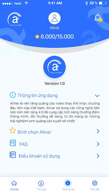Thông tin phiên bản Alivar