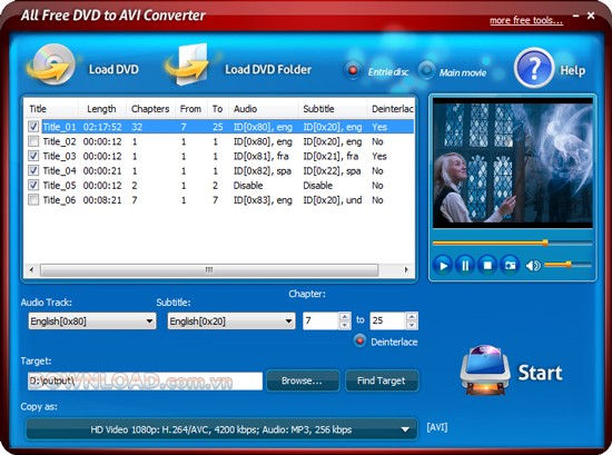 All Free DVD to AVI Converter