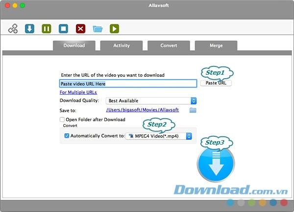 3 bước tải video trên Allavsoft cho Mac