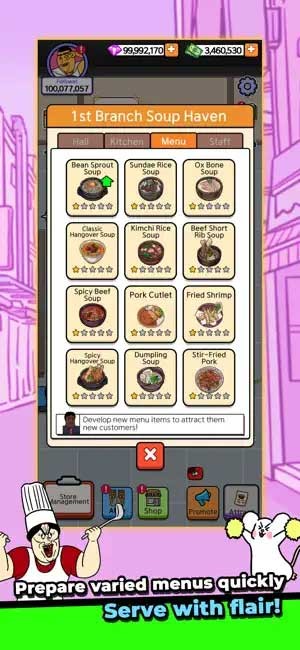 Nhiều món ăn đa dạng