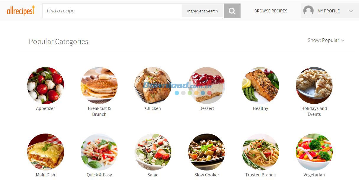 Danh sách món ăn phổ biến trên Allrecipes