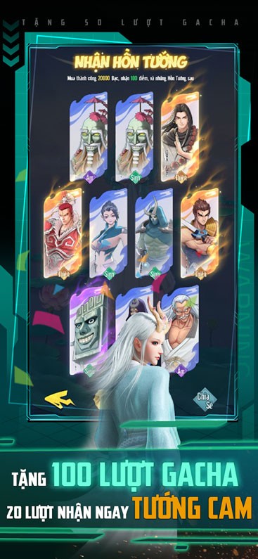 Tặng 100 lượt gacha, 20 lượt nhận ngay