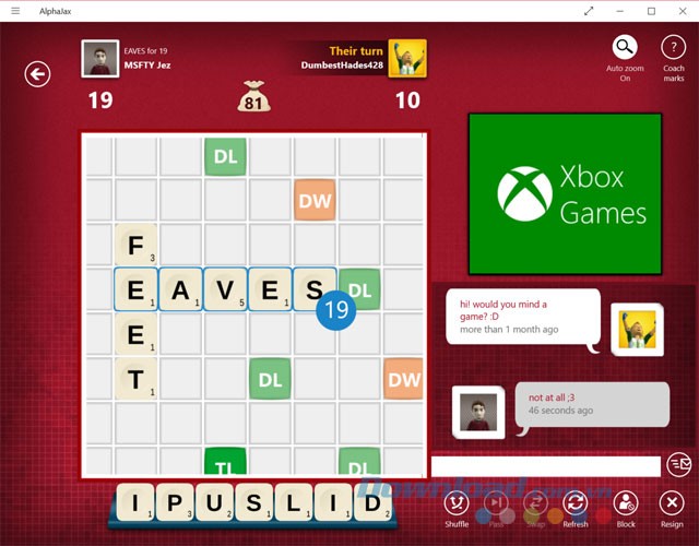 Giao diện game AlphaJax cho Windows 8