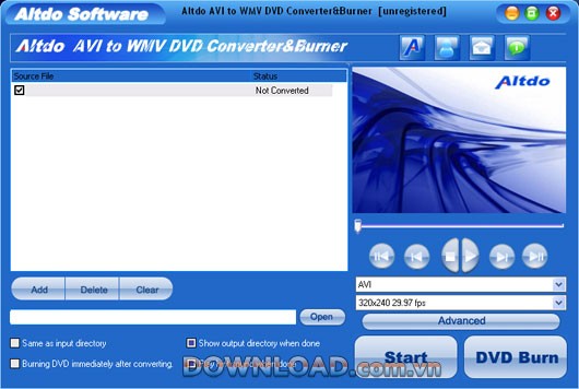 Altdo AVI to WMV DVD Converter&Burner