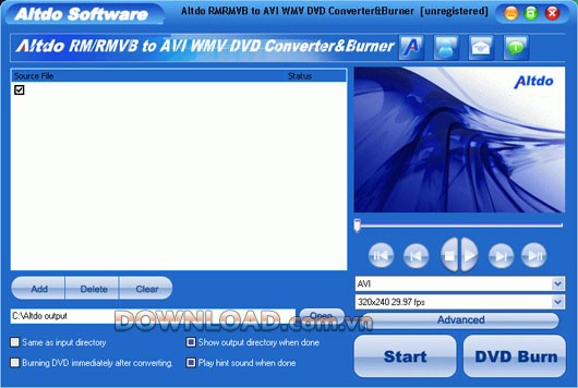 Altdo RM/RMVB to AVI WMV DVD Converter&Burner