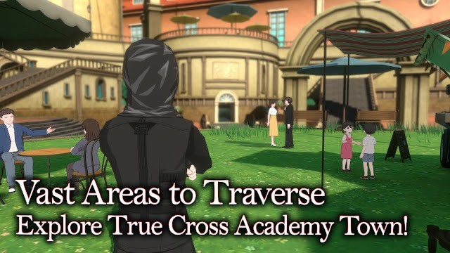 Khám phá các khu vực rộng lớn của True Cross Academy Town trong game AlternaVvelt Blue Exorcist AS