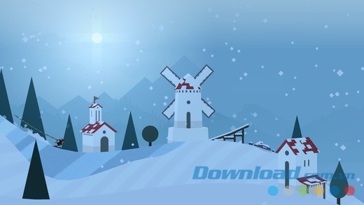 Địa hình trượt tuyết trong Alto's Adventure cho iOS dựa trên cảnh sắc có thực trong thực tế
