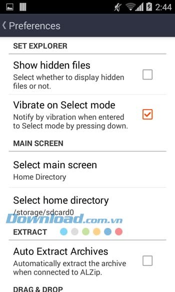 Các thiết lập cơ bản trong ALZip