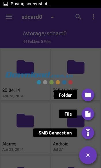 Các tùy chọn trong Amaze File Manager