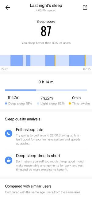 Theo dõi chất lượng giấc ngủ của bạn trên Amazfit Watch