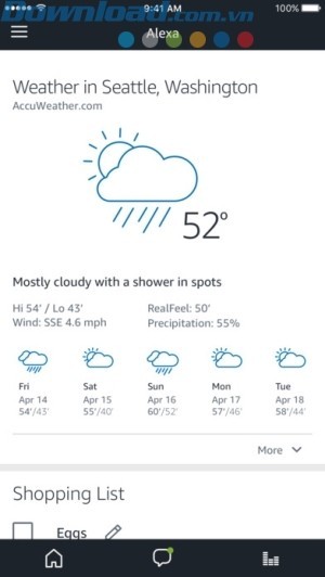 Cập nhật thông tin thời tiết liên tục và thông báo tới người dùng
