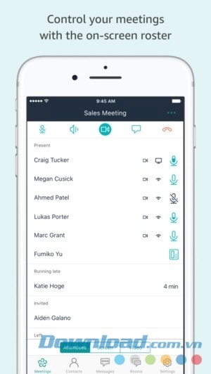 Amazon Chime cho iOS cung cấp danh sách họp