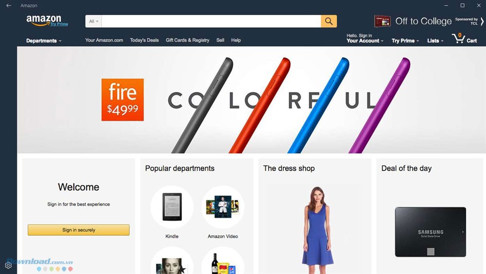 Truy cập tài khoản Amazon