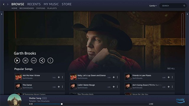 Giao diện Amazon Music trên Windows 10