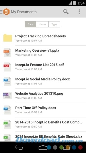 Amazon WorkDocs cho Android quản lý tài liệu