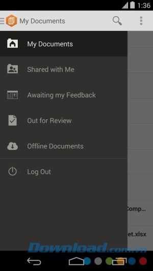 Bảng điều khiển Amazon WorkDocs cho Android