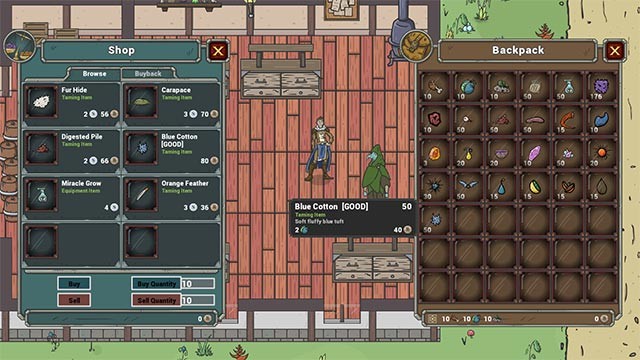 Mua bán, trao đổi item trong cửa hàng game Amber Island