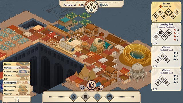 Amberspire là trò chơi xây thành phố theo phong cách thả xúc xắc độc đáo