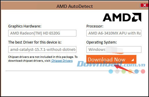 Giao diện AMD Driver Autodetect