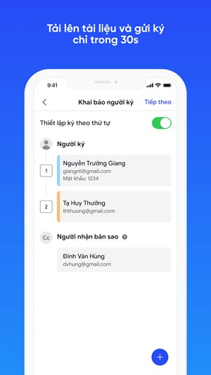 Tải tài liệu lên và ký gửi nhanh chóng