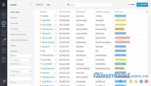 Quản lý chặt chẽ danh sách khách hàng tiềm năng