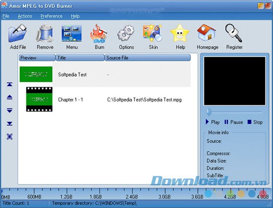 Amor MPEG to DVD Burner
