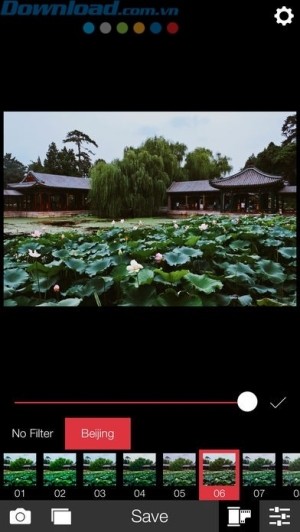 Thanh điều chỉnh mức độ bộ lọc