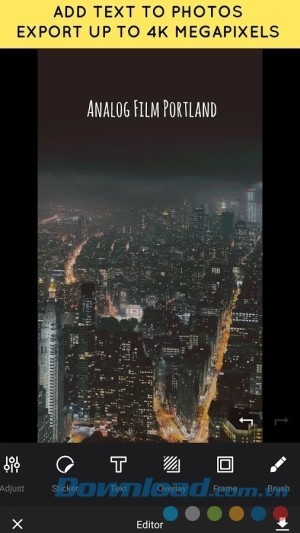 Analog Film Portland cho Android hỗ trợ chèn chữ vào ảnh