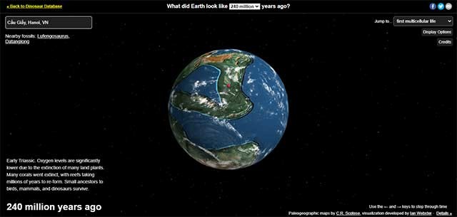 Ancient Earth Globe là bản đồ tương tác đưa bạn quay ngược thời gian