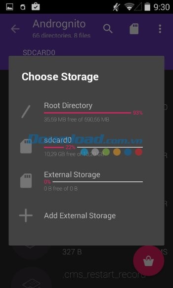 Andrognito 2 bảo mật file trên tất cả các bộ nhớ