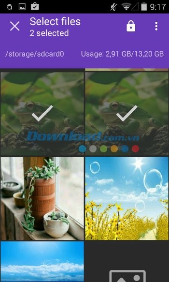 Lựa chọn tập tin muốn bảo mật với Andrognito 2