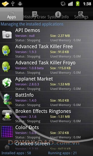 Android App Manager for Android