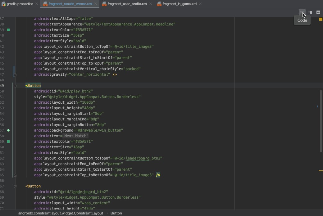 Tính năng Split View trong Android Studio