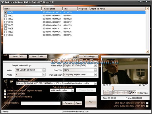 Andromeda Hyper DVD to Pocket PC Ripper