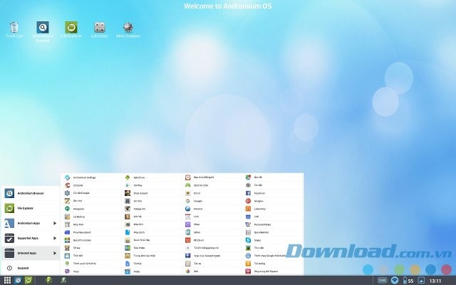 Xem danh sách ứng dụng trên Andromium OS