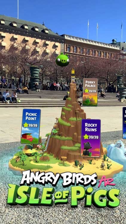 Angry Birds AR: Isle of Pigs có lối chơi bắn ná cổ điển kết hợp với công nghệ AR hiện đại