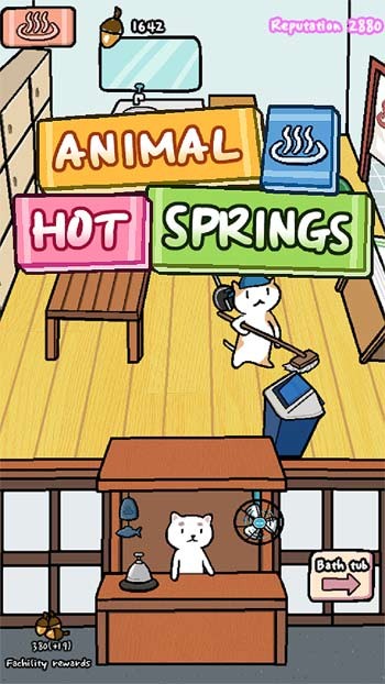 Game quản lý nhà tắm suối nước nóng dễ thương - Animal Hot Springs