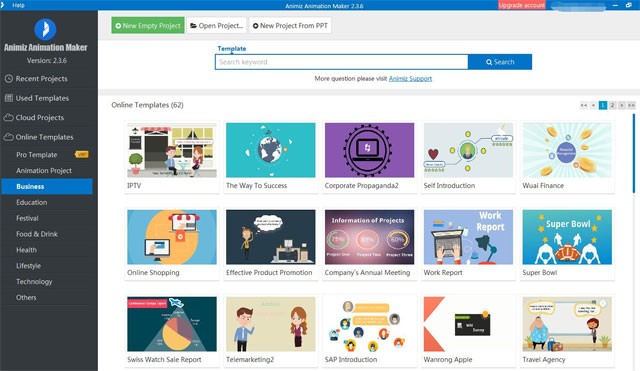 Sử dụng template video tạo sẵn