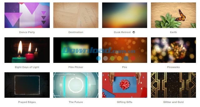 Animoto cung cấp nhiều phong cách video