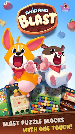Anipang Blast cho bạn chơi và phá các khối gạch chỉ bằng một chạm