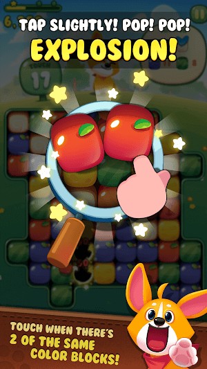 Chạm khi thấy 2 hoặc nhiều khối cùng màu đứng cạnh nhau